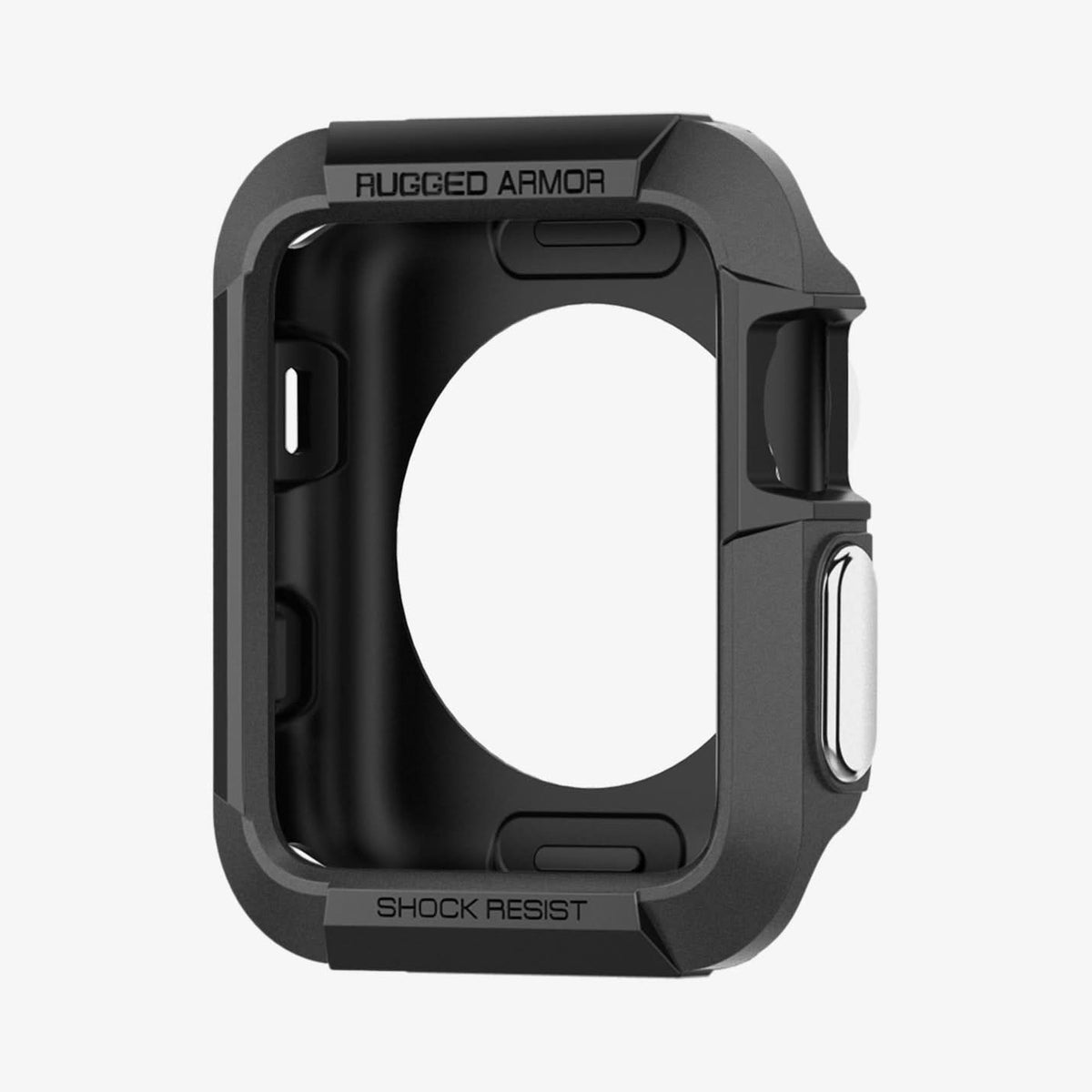 SGP11496 - Apple Watch Series (Apple Watch (42mm)) Case Rugged Armor in black showing the inside and side of case