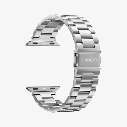 062MP25404 - Apple Watch Ultra 3/2/Ultra 49mm, Series 11/10 46mm, 9/8/7 45mm, SE3/SE2/SE/6/5/4 44mm, 3/2/1 42mm Modern Fit Silver showing band without watch