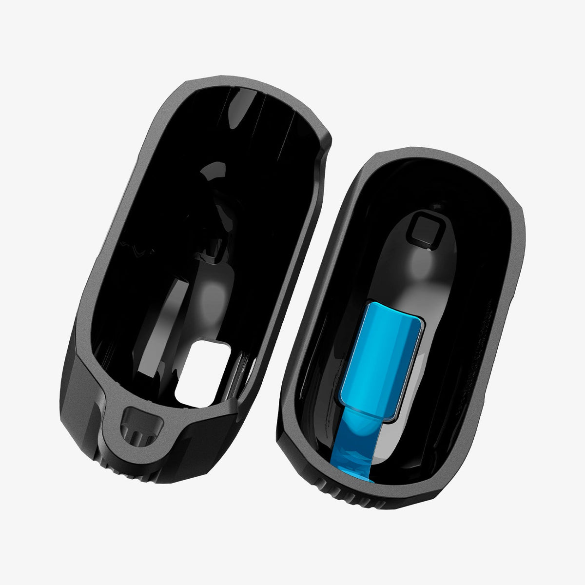 ACS05591 - Bose Earbuds Quiet Comfort 2 Case Rugged Armor in black showing the inside of case
