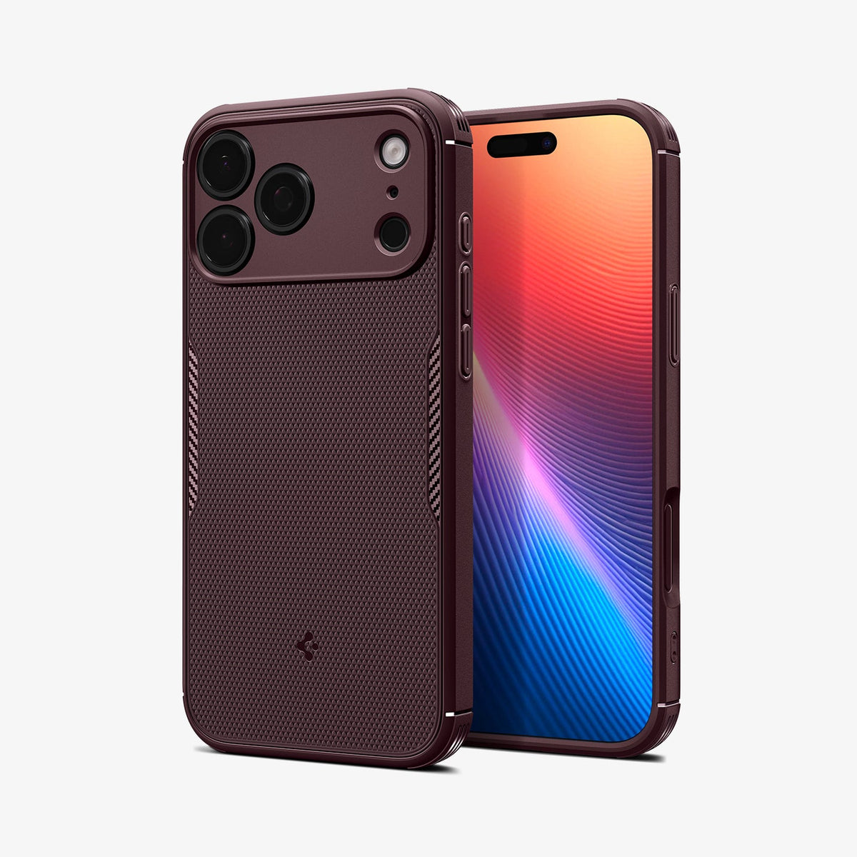 ACS12222 - iPhone 18 Pro Max / iPhone 17 Pro Max Core Armor (Mag Fit) Burgundy showing the back, partial sides and front