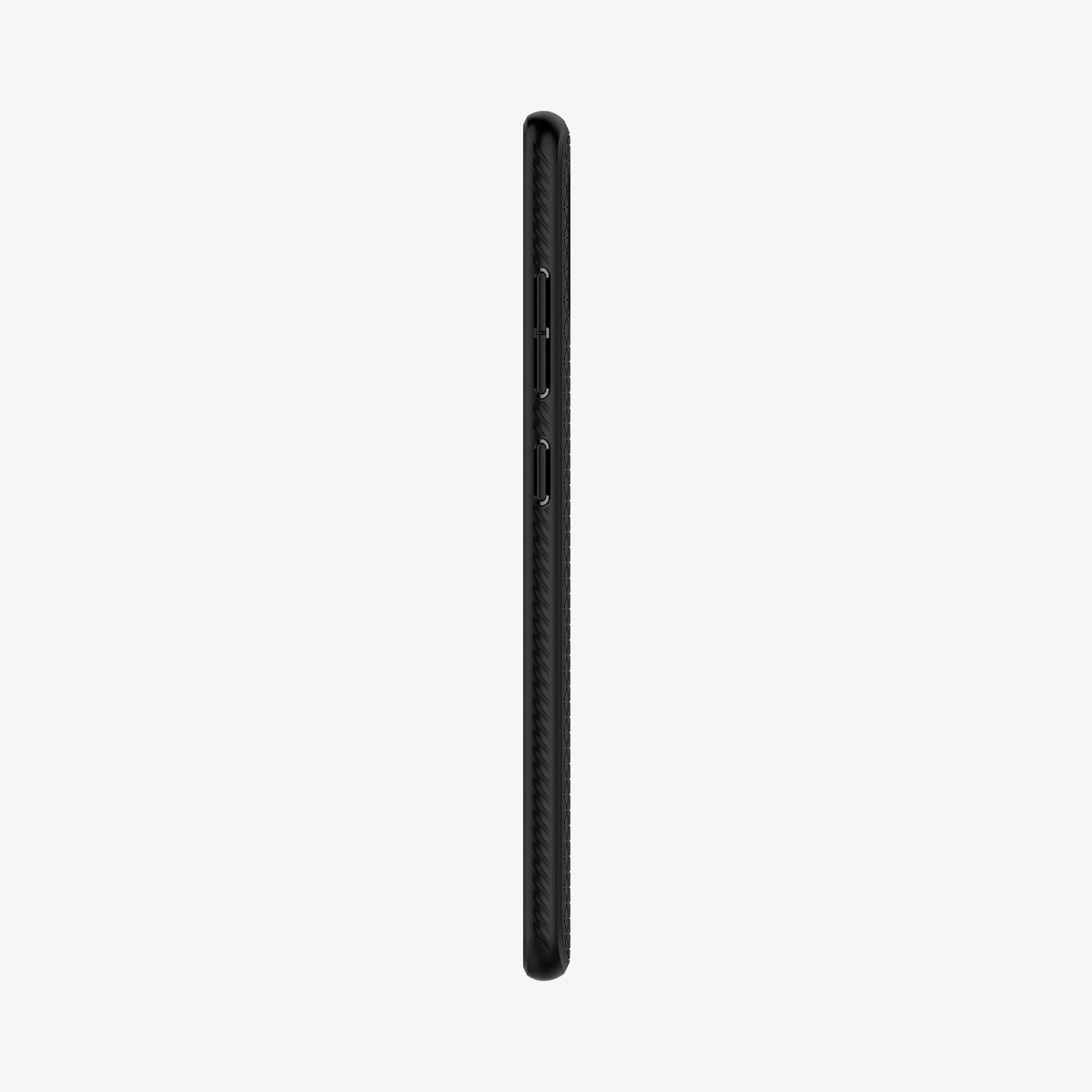 ACS00601 - Galaxy A51 Case Liquid Air in Matte Black showing the side with side buttons