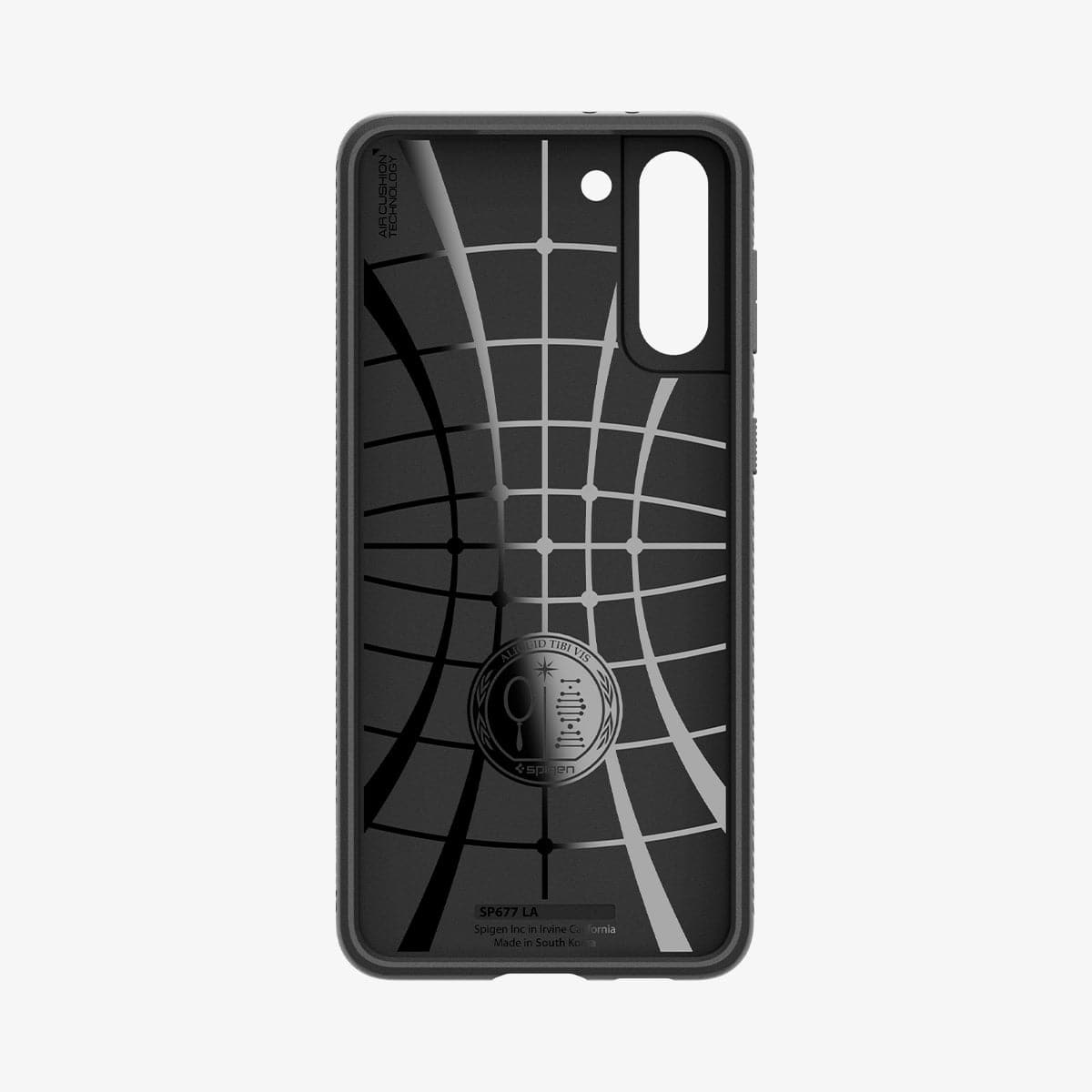 ACS02386 - Galaxy S21 Plus Liquid Air Case in matte black showing the inside of case