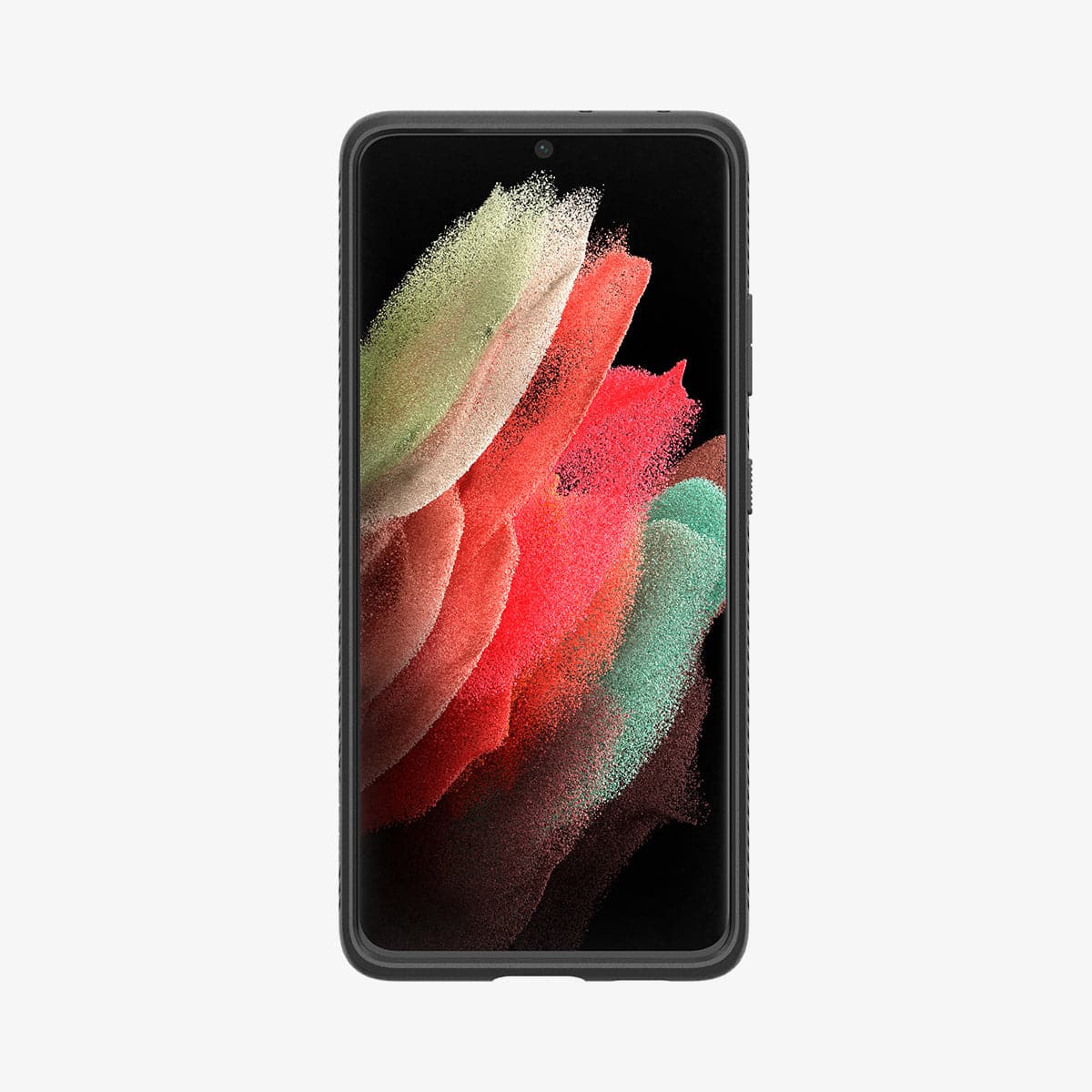 ACS02350 - Galaxy S21 Ultra Liquid Air Case in matte black showing the front