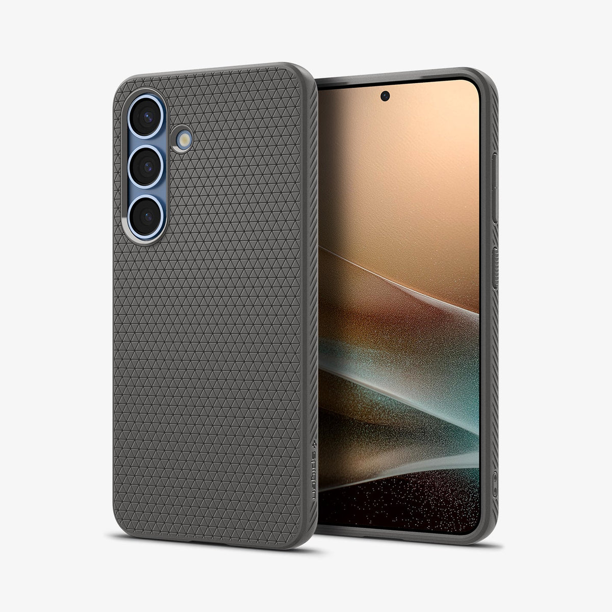 ACS09404 - Galaxy S25 Case Liquid Air in Marble Gray showing the back, partial front and sides