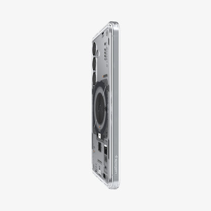 ACS09470 - Galaxy S25 Case Ultra Hybrid Metal Ring Neo One (MagFit) in Neo One showing the partial back and side