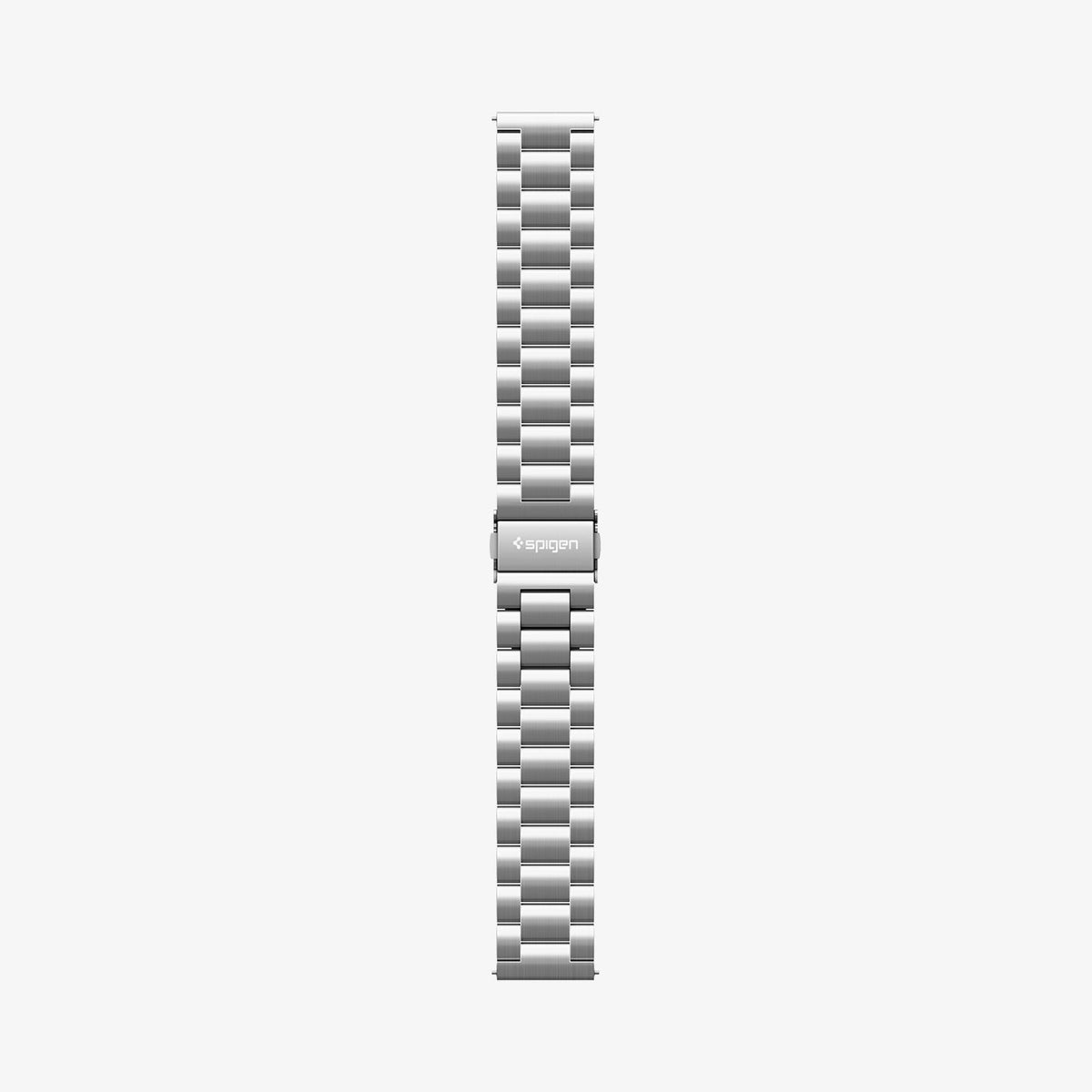 AMP03870 - Galaxy Watch 6 Band Modern Fit in silver showing the watch band laid out flat