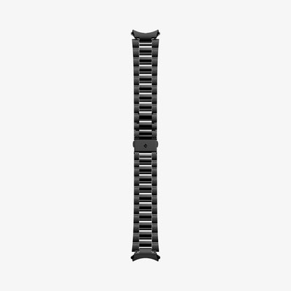 AMP06490 - Watch 6 Classic (47mm) Modern Fit 316L Band in Black showing the sides of the watch strap laid out flat