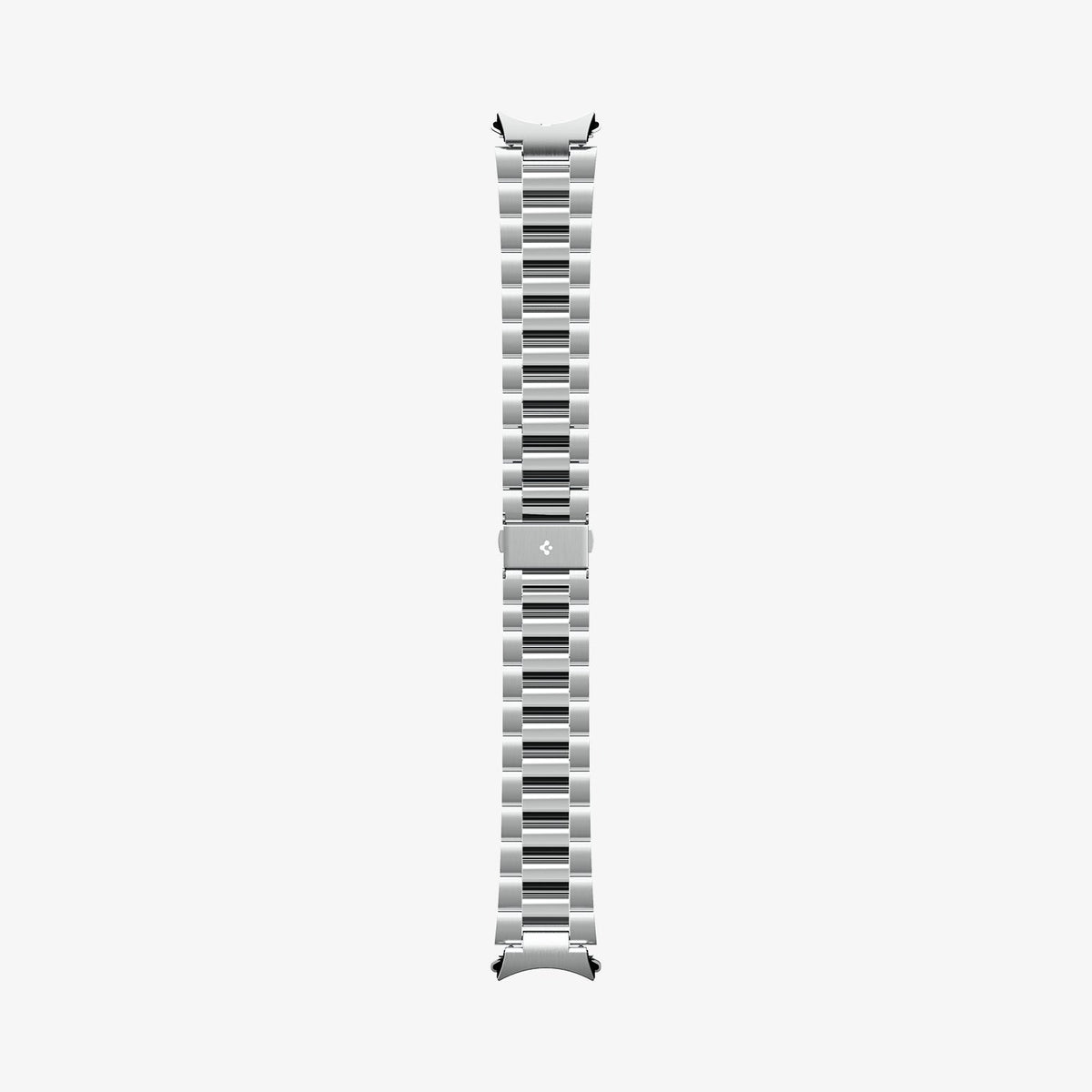 AMP06489 - Watch 6 Classic (47mm) Modern Fit 316L Band in Silver showing the sides of the watch strap laid out flat
