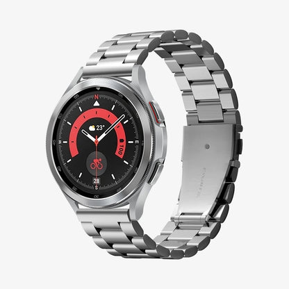 600WB24981 - Galaxy Watch Band (22mm) Modern Fit in silver showing the front and inside of band