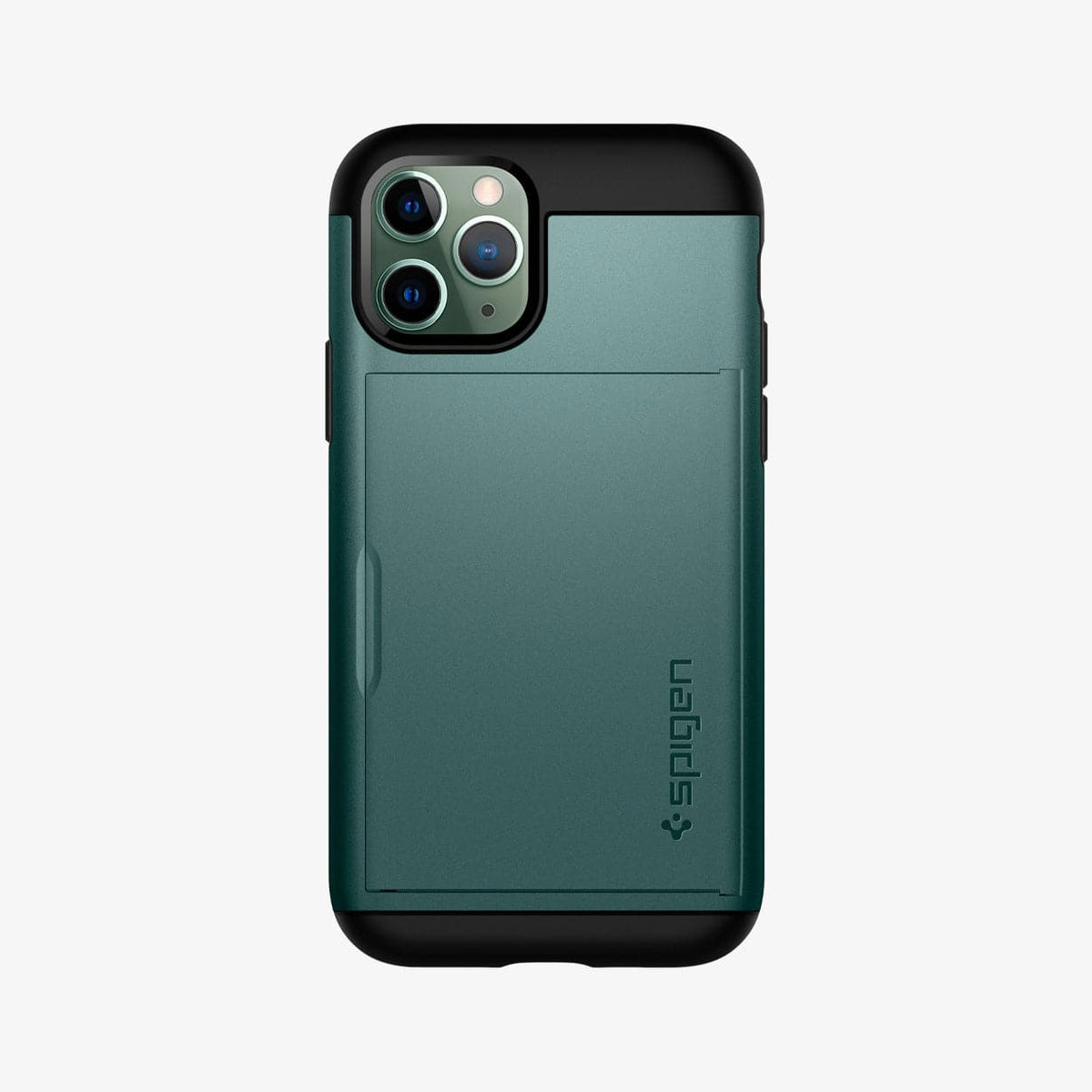 ACS00419 - iPhone 11 Pro Case Slim Armor CS in midnight green showing the back