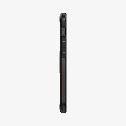 ACS01752 - iPhone 12 Mini Case Tough Armor in gunmetal showing the side with volume controls