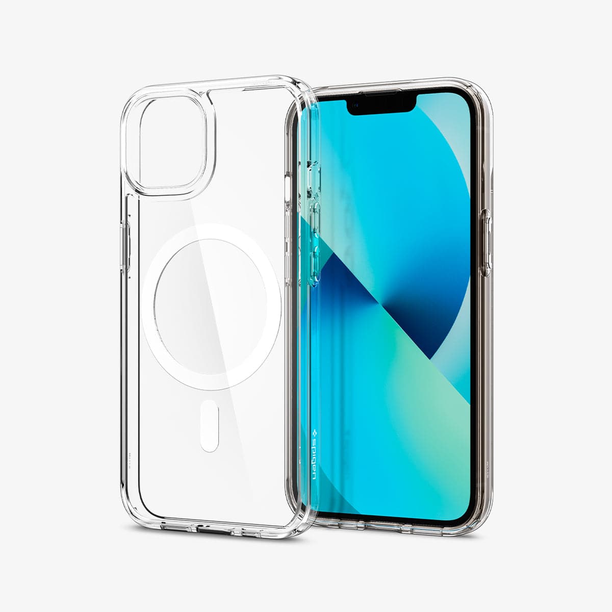 ACS03528 - iPhone 13 Case Ultra Hybrid Mag Safe Compatible in white showing the inside and front