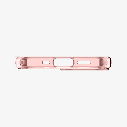 ACS03324 - iPhone 13 Mini Case Ultra Hybrid Mag Safe Compatible in rose crystal showing the bottom with precise cutouts