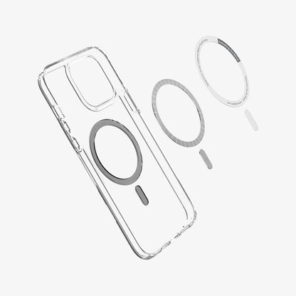 ACS04084 - iPhone 13 Pro Max Case Ultra Hybrid Mag (MagFit) in carbon fiber showing the inside magnetic ring layers