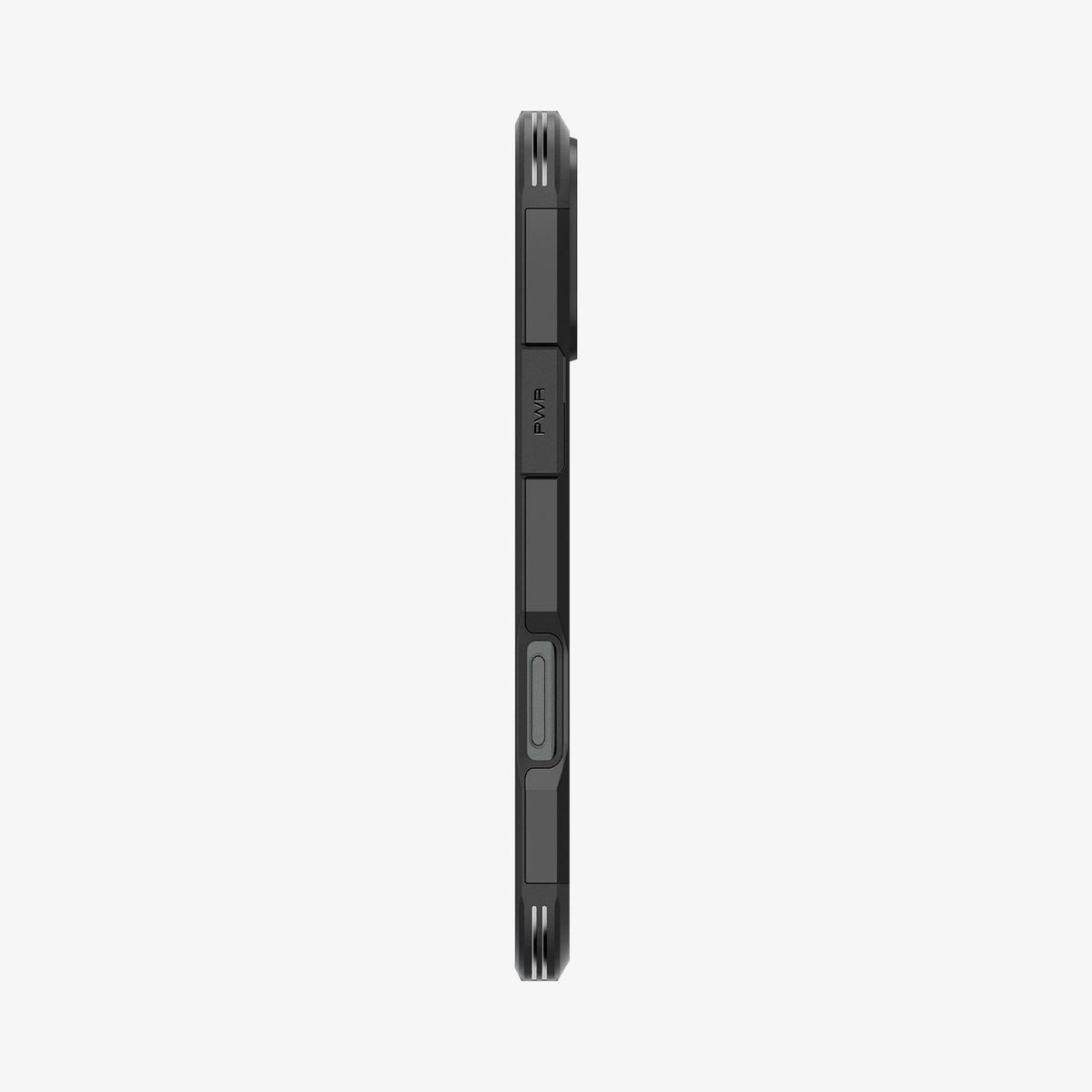 ACS08146 - iPhone 16 Pro Case Tough Armor AI (MagFit) in Black showing the side with capture button cut out
