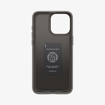 ACS06687 - iPhone 15 Pro Case Thin Fit in gunmetal showing the inside of case