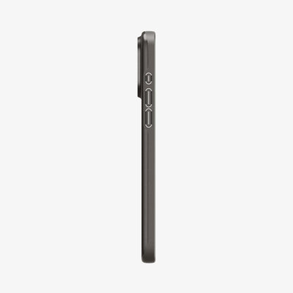 ACS06687 - iPhone 15 Pro Case Thin Fit in gunmetal showing the side
