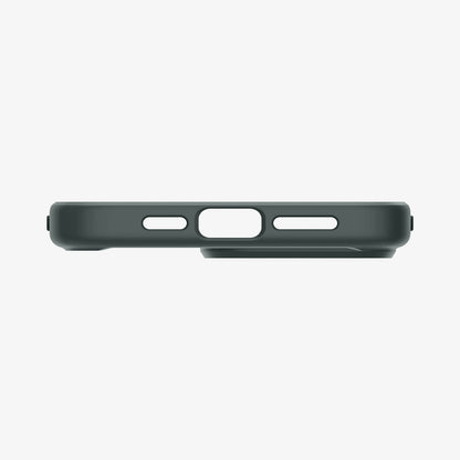 ACS06710 - iPhone 15 Pro Case Ultra Hybrid in frost green showing the bottom with precise cutouts
