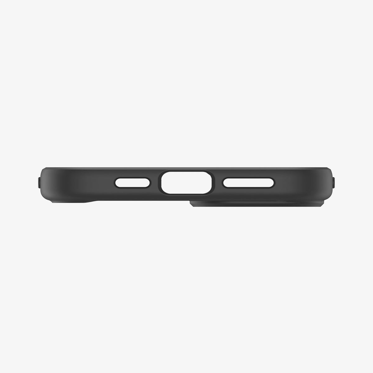 ACS06656 - iPhone 15 Plus Case Ultra Hybrid in frost black showing the bottom with precise cutouts