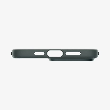 ACS06548 - iPhone 15 Pro Max Case Thin Fit in abyss green showing the bottom