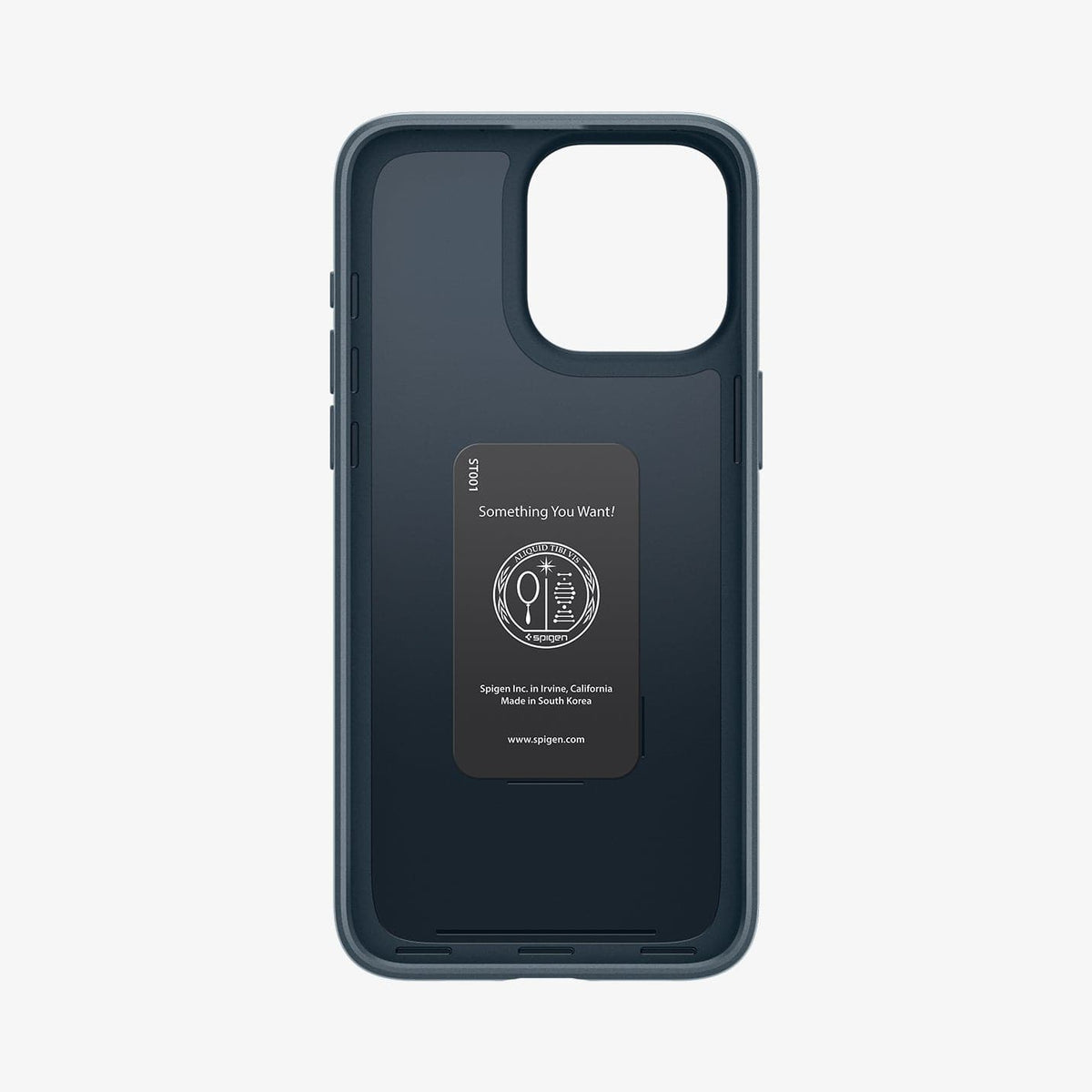 ACS06546 - iPhone 15 Pro Max Case Thin Fit in metal slate showing the inside of case
