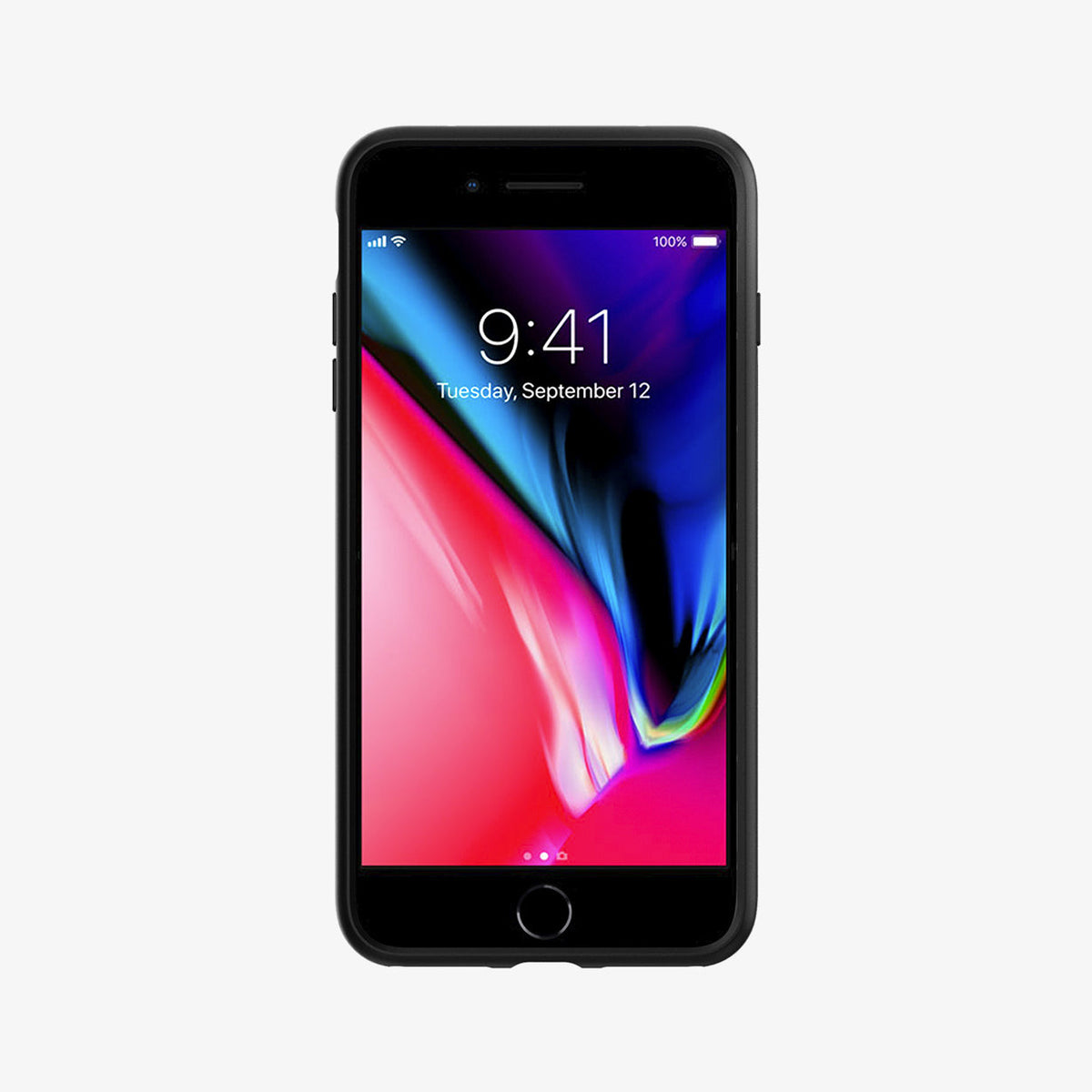 043CS20525 - iPhone 8 Plus Case Liquid Air in Black showing the front