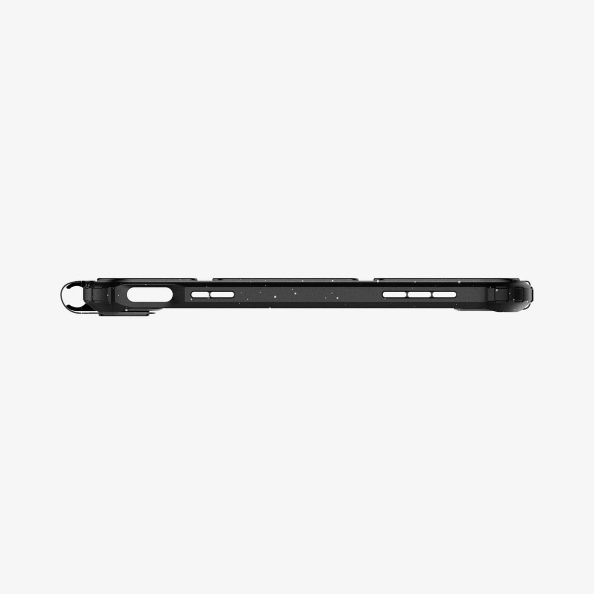 ACS05941 - iPad 10.9" Case Ultra Hybrid Pro in speckled black showing the top with precise cutouts