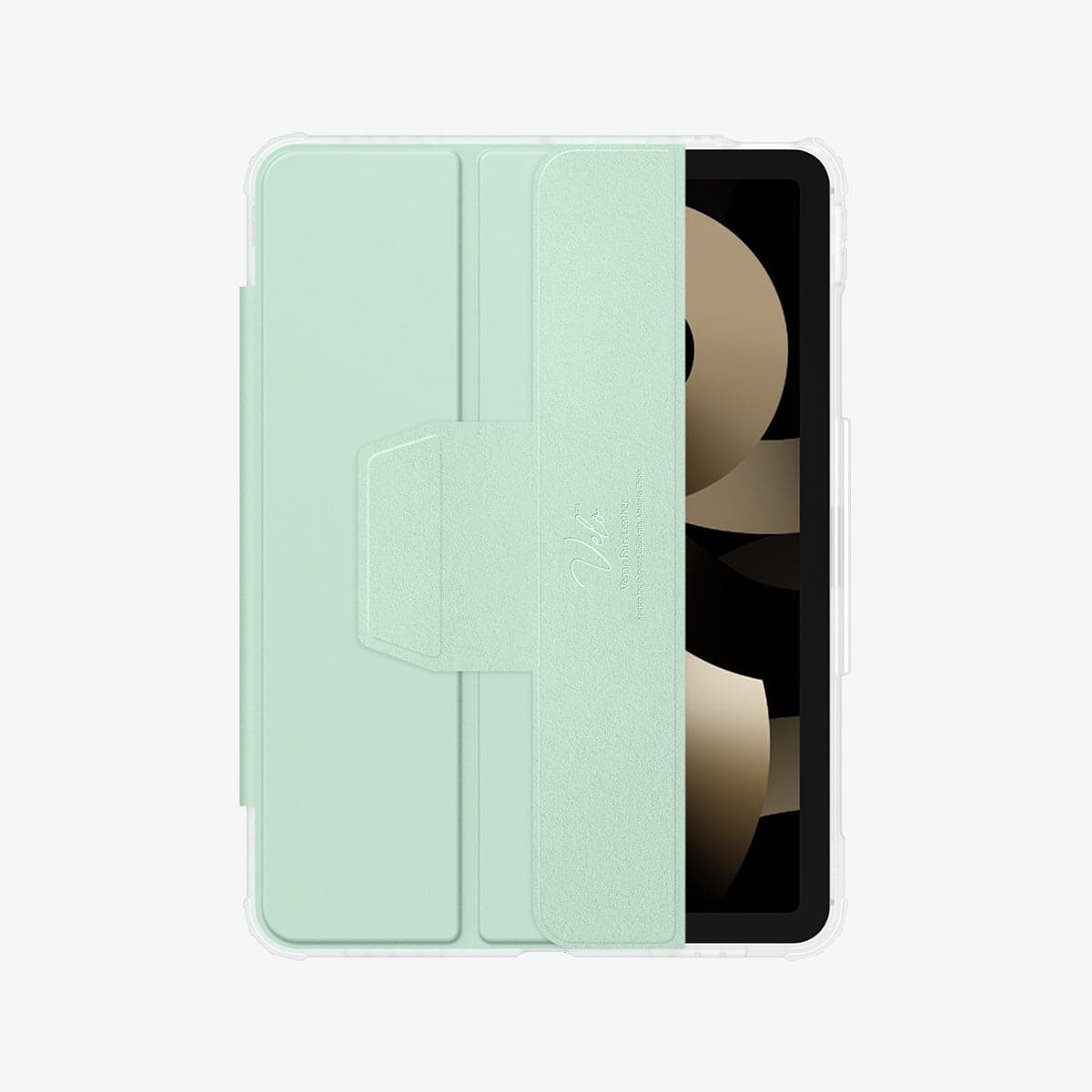 ACS02700 - iPad Air 10.9" (2022 / 2020) Case Ultra Hybrid Pro in green showing the front with cover slightly open