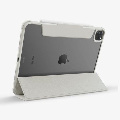 ACS06075 - iPad Pro 11" Case Air Skin Pro in gray showing the back with device propped up by built in kickstand