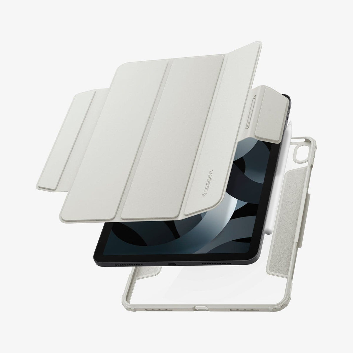 ACS06074 - iPad Air 10.9" Case Air Skin Pro in gray showing the front and back of case hovering away from device