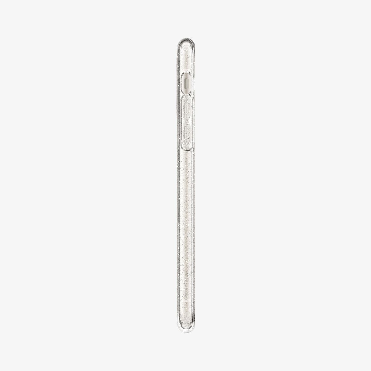 076CS27181 - iPhone 11 Case Liquid Crystal Glitter in crystal quartz showing the side with volume controls