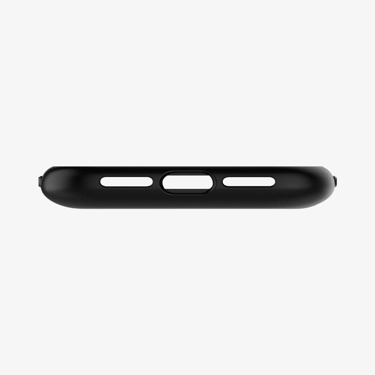 076CS27435 - iPhone 11 Case Slim Armor CS in black showing the bottom with precise cutouts