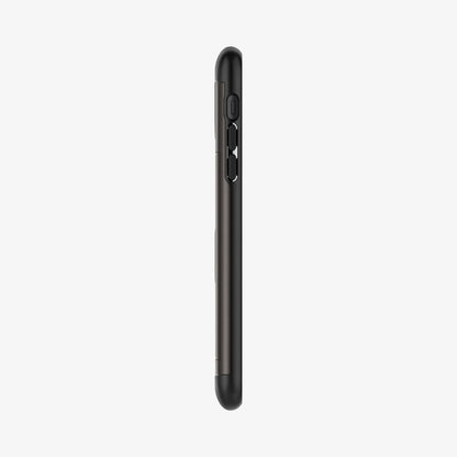 076CS27436 - iPhone 11 Case Slim Armor CS in gunmetal showing the side with volume controls
