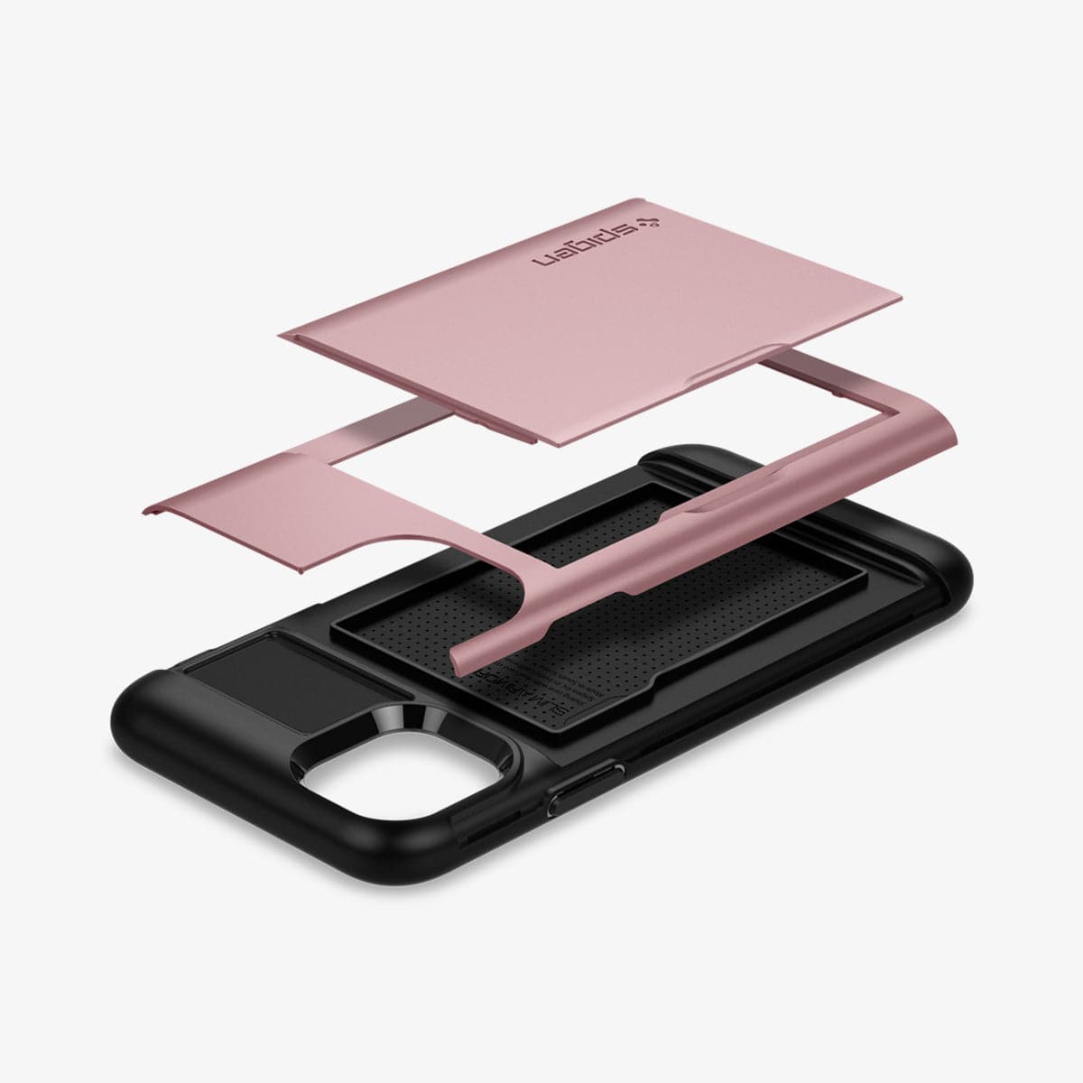 076CS27437 - iPhone 11 Case Slim Armor CS in rose gold showing the multiple layers of case