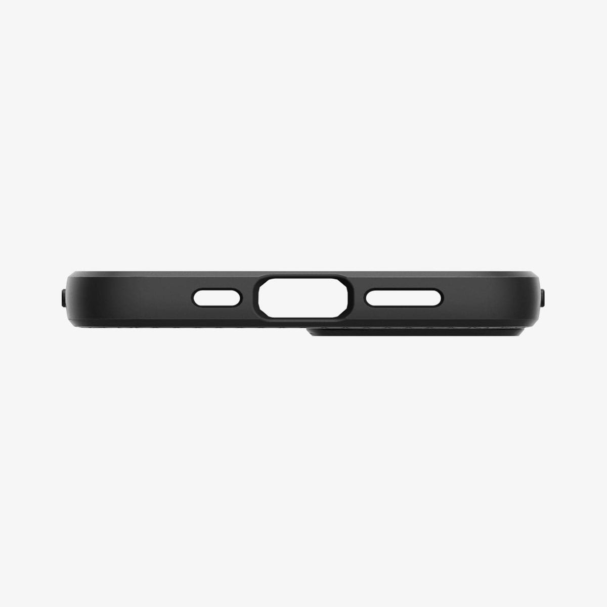 ACS03519 - iPhone 13 Case Liquid Air in black showing the bottom with precise cutouts
