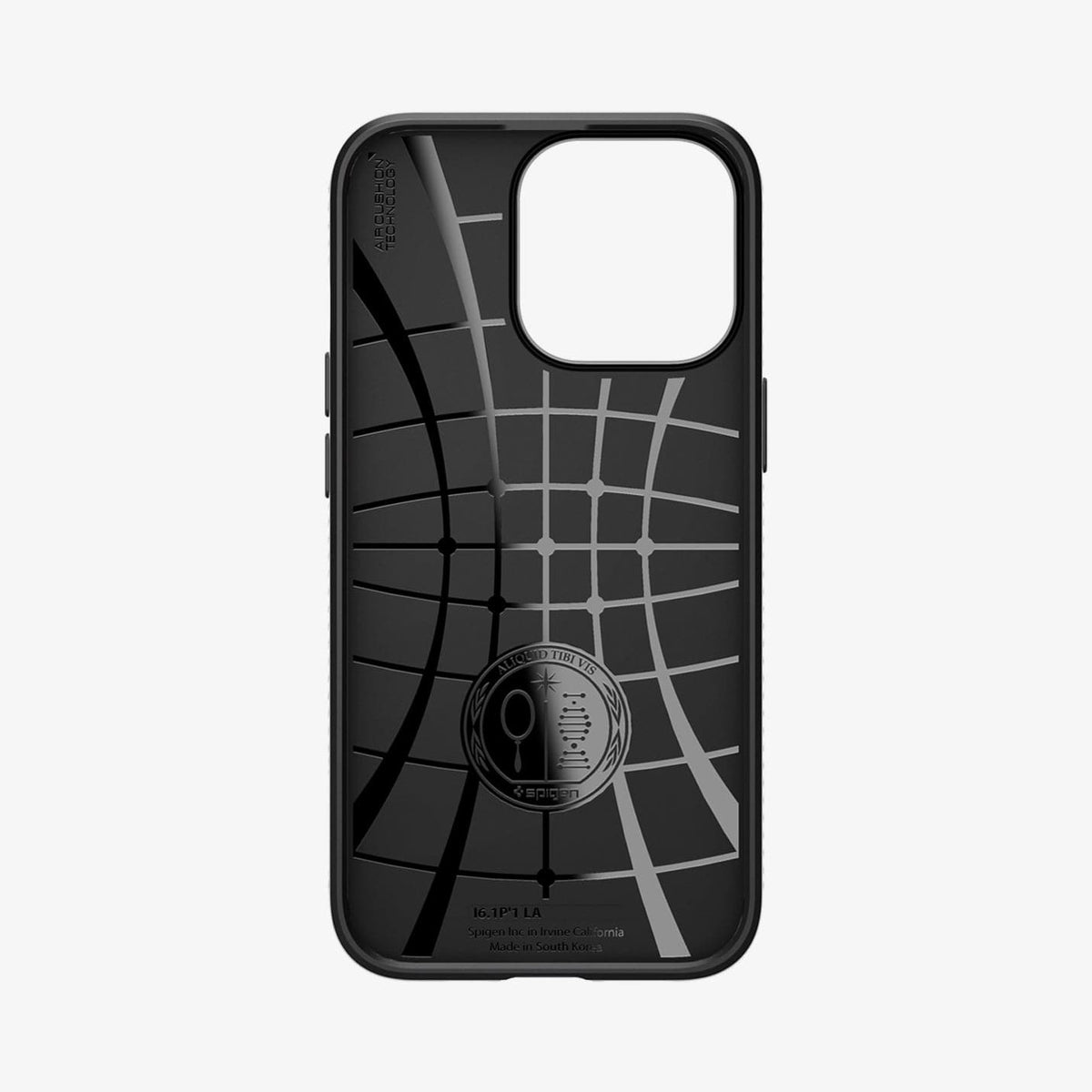 ACS03258 - iPhone 13 Pro Case Liquid Air in matte black showing the inside of case