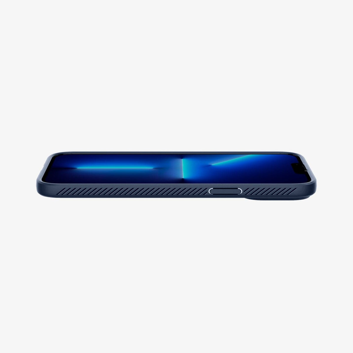 ACS03202 - iPhone 13 Pro Max Case Liquid Air in navy blue showing the front and side