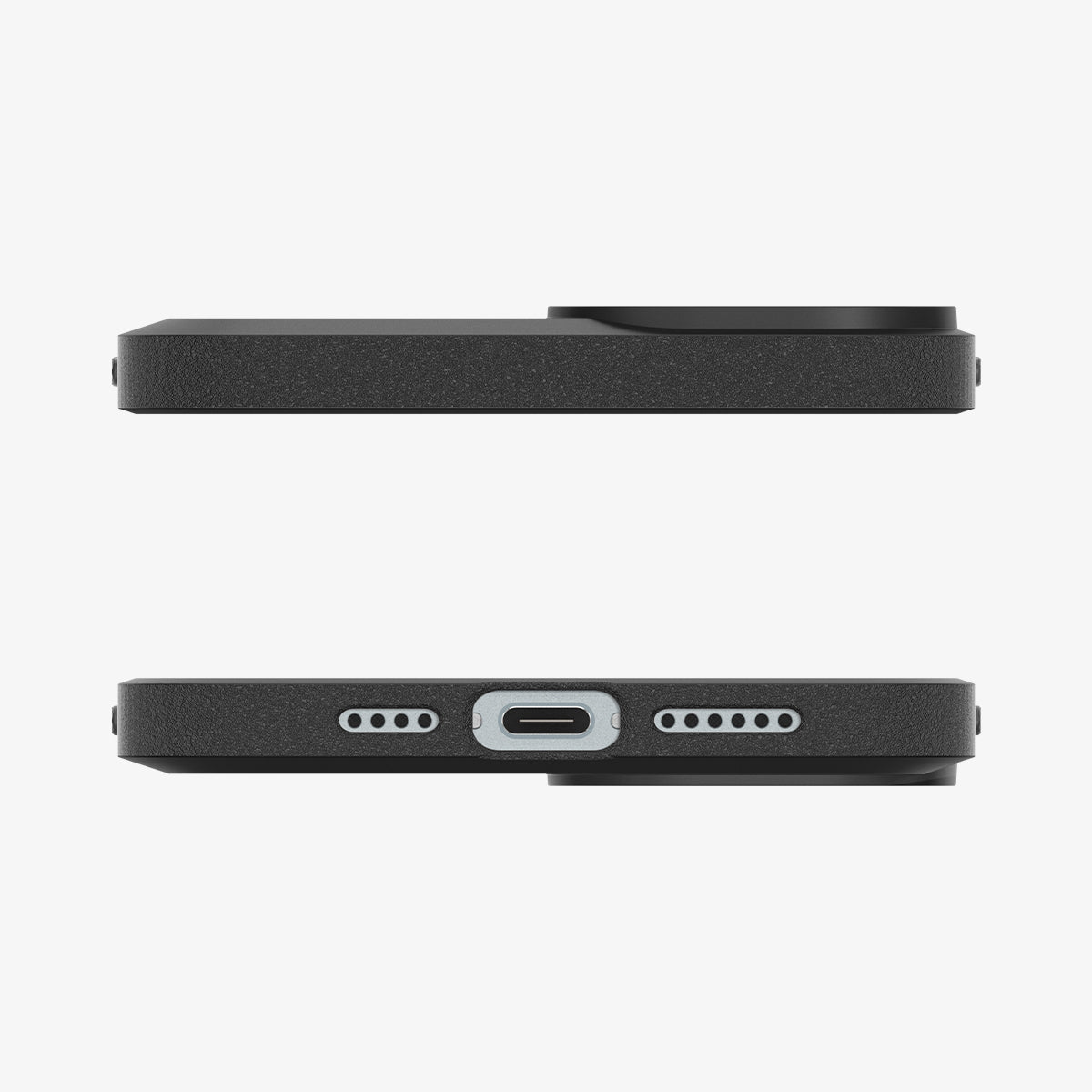 ACS06454 - iPhone 15 Plus Case Core Armor in matte black showing the top and bottom
