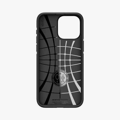 ACS06466 - iPhone 15 Pro Case Core Armor in matte black showing the inside of case