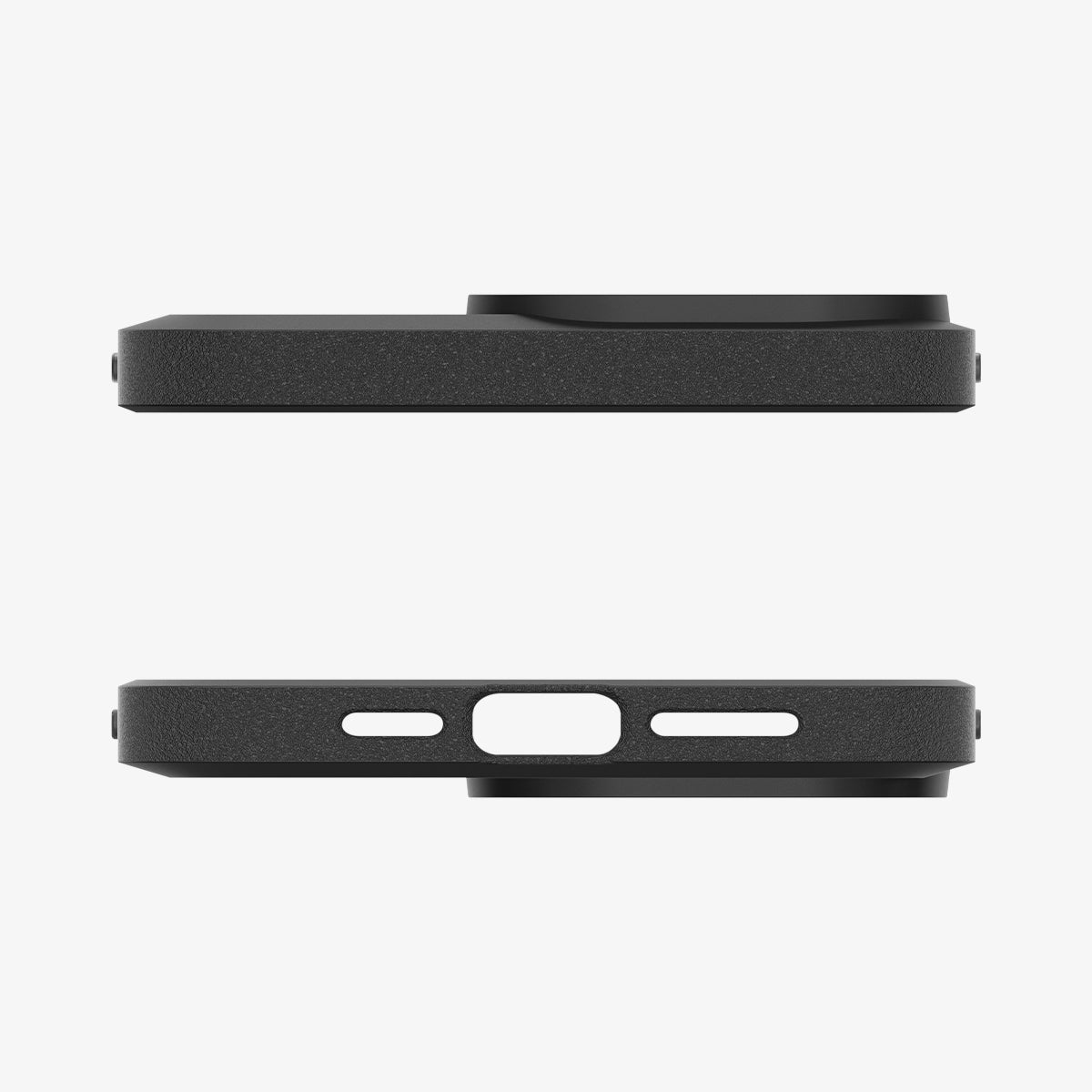 ACS06466 - iPhone 15 Pro Case Core Armor in matte black showing the top and bottom