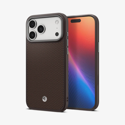ACS09609 - iPhone 17 Pro Max Urban Fit T (MagFit) in Mocha Brown showing the back and front