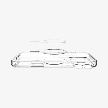 ACS11110 - iPhone 18 Pro / iPhone 17 Pro Ultra Hybrid (MagFit) in Clear Orange showing layer and magfit magnet above the case