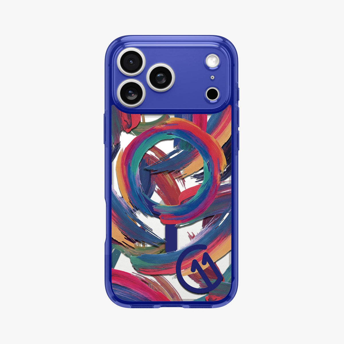 ACS11391 - iPhone 17 Series C11 Palette case showing full back view with abstract brush artwork
