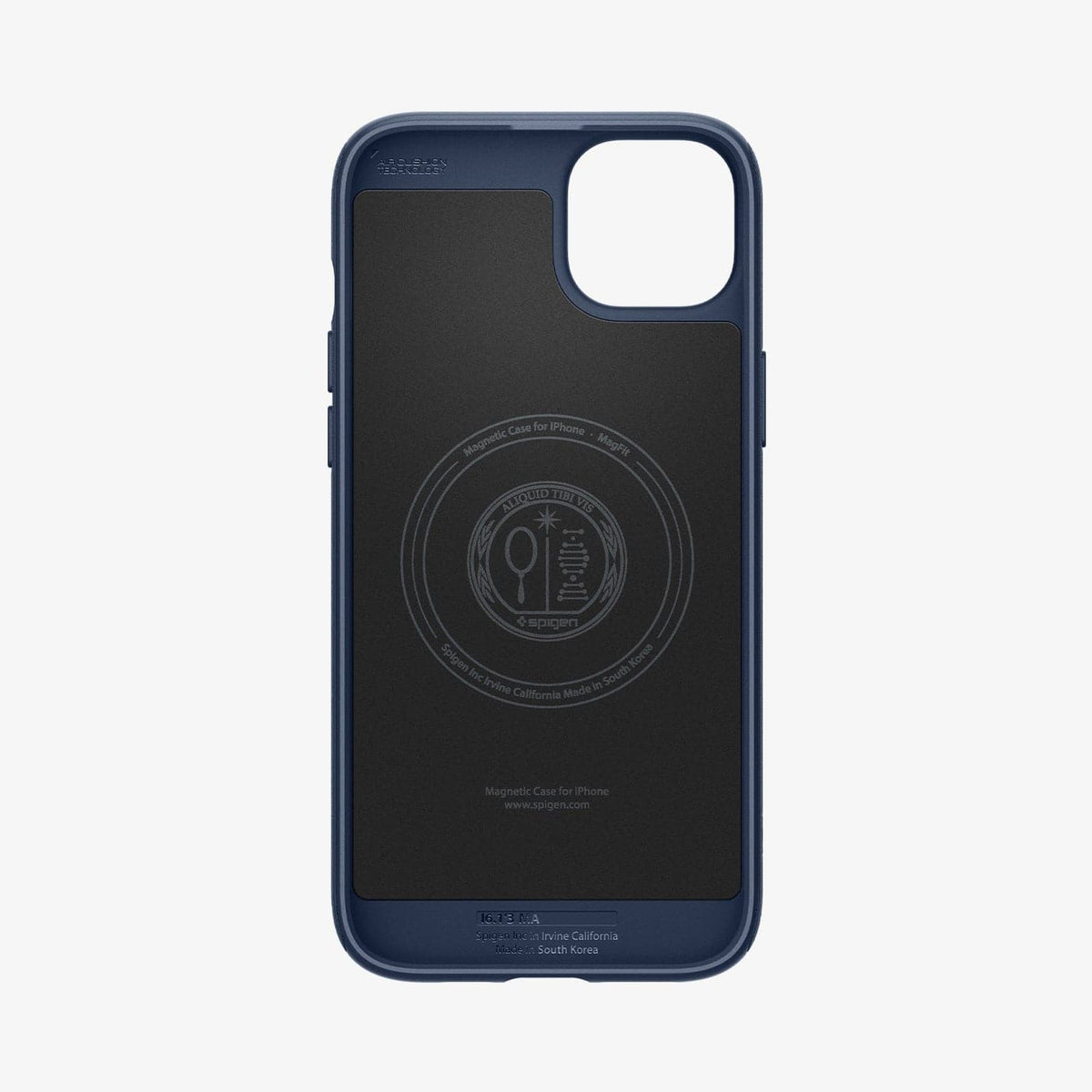ACS06816 - iPhone 15 Case Mag Armor (MagFit) in navy blue showing the inside of case