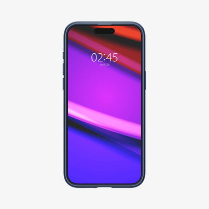 ACS06737 - iPhone 15 Pro Case Mag Armor (MagFit) in navy blue showing the front