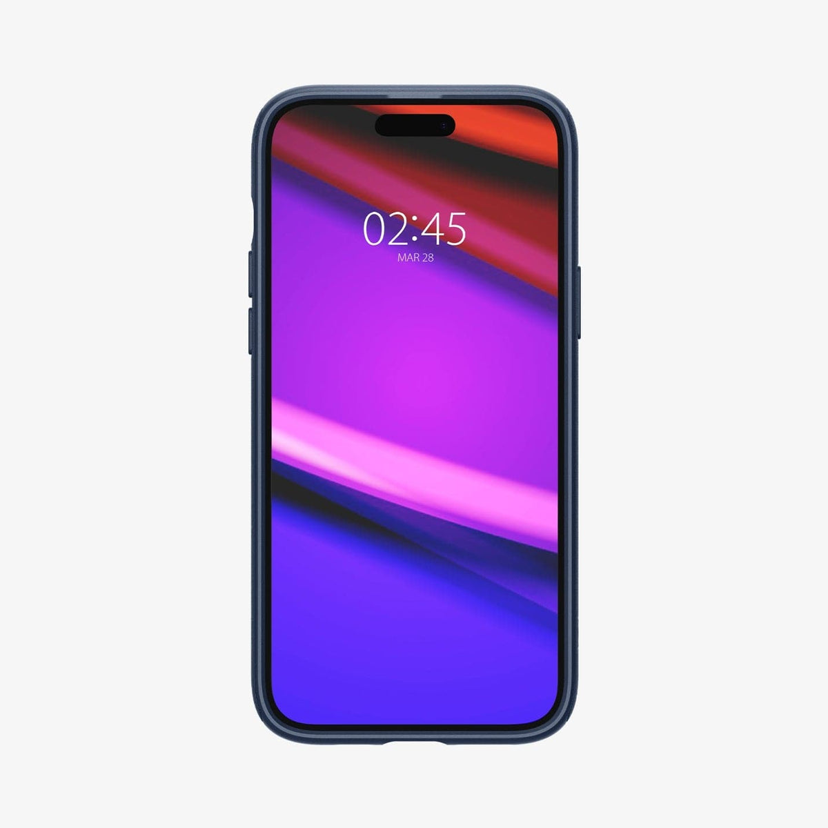 ACS06672 - iPhone 15 Plus Case Mag Armor (MagFit) in navy blue showing the front