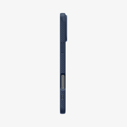ACS08118 - iPhone 16 Pro Case Liquid Air in Navy Blue showing the side