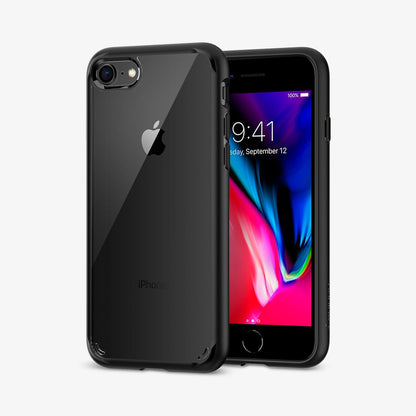 042CS20926 - iPhone SE Ultra Hybrid case in black showing the back and front