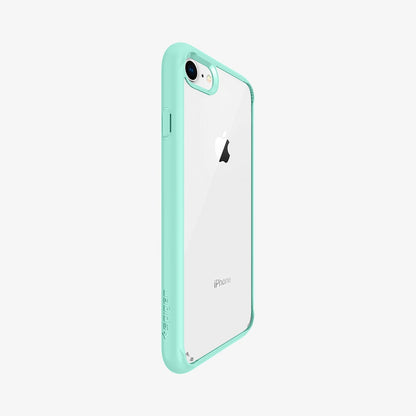 042CS20925 - iPhone SE Ultra Hybrid case in mint showing the angled side
