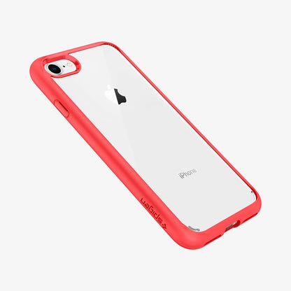 042CS21724 - iPhone SE Ultra Hybrid case in red showing the angled back